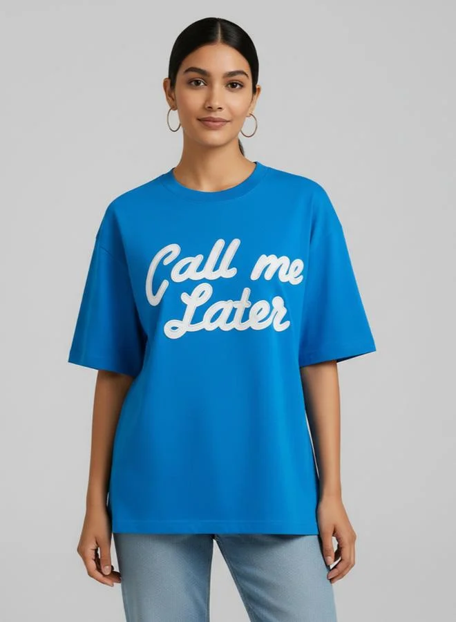 PAUSE Women Blue Graphic Print T-Shirt